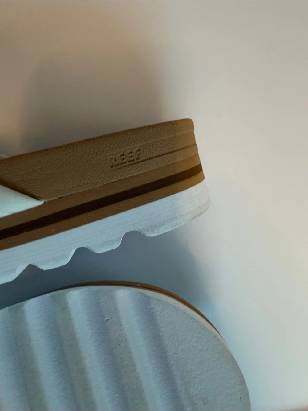 Coco Reef White Strap Sandals with Tan Footbed